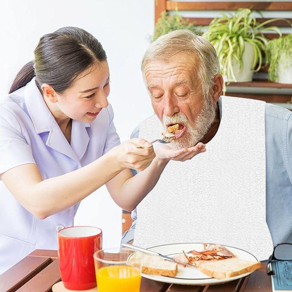 Stain Resistant Elderly Bib Washable Saliva Towel Multi-purpose Adult Bibs a Mess-Free Diet