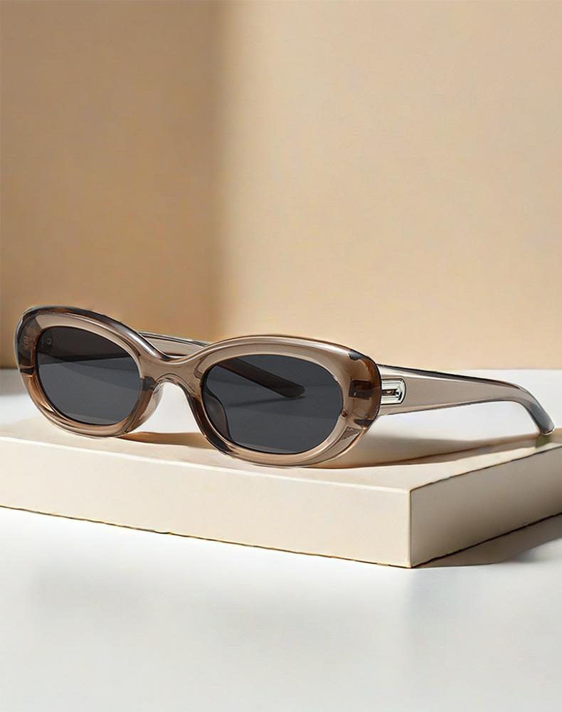 Солнцезащитные очки в овальной оправе женские Tide Square Round Face тонкие Advanced Sense Small Frame Retro солнцезащитные очки