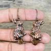Citrine Rough Earring Electroformed Copper Earrings Handmade Rabbit Earring Gemstone Jewelry Unique Copper Jewelry Dangle Earring for Gifts