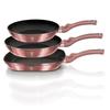 Set De 2 Poêles À Frire 1 Grill Induction 20-24-28cm Aluminium, Antiadhésif Berlinger Haus I-Rose Rose 16064