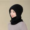 Neck Protection Knitted Hat Windproof Thickened Hooded Cap Fashion Knitted Balaclava Hat  Women