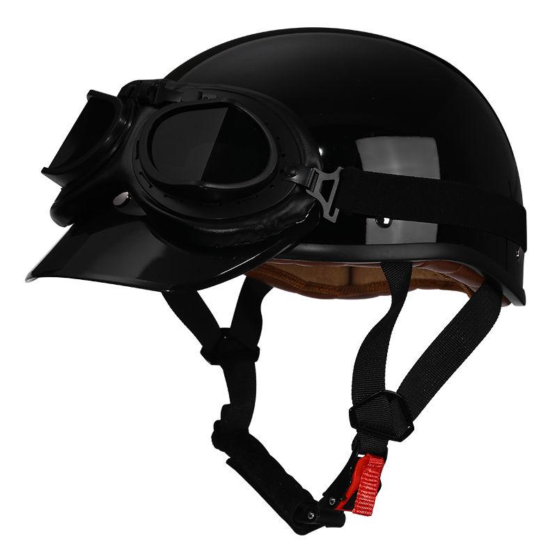Retro Motorcycle Helmet, Men's Four Season Pedal Cruising Scoop Helmet, Safety Helmet, Women's Electric Half Helmet
