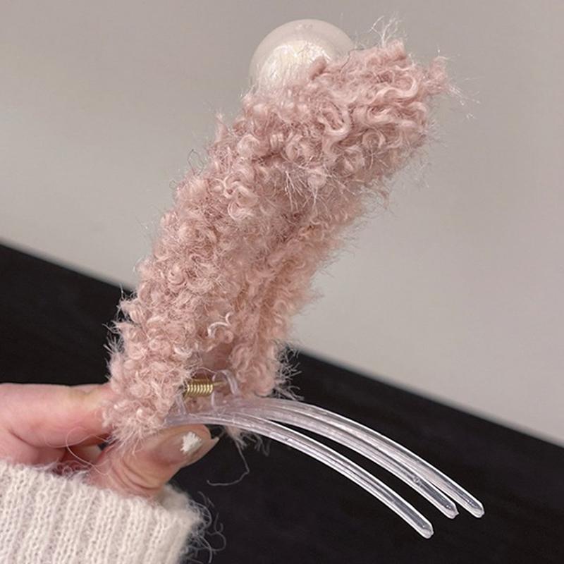 Плюшевая заколка-уточка, красная заколка для хвоста, заколки для волос для женщин, симпатичная праздничная корейская заколка для волос, аксессуары для волос