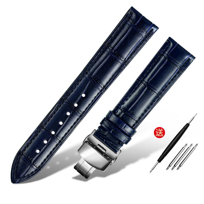 Браслет из натуральной кожи 16 мм, 18 мм, 20 мм, 22 мм, ремешок для часов ro-lex tissot, бамбуковый синий зеленый ремешок для наручных часов