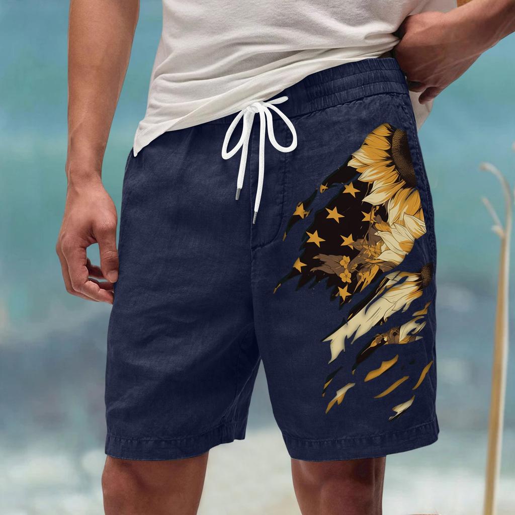 Мужские летние большие повседневные свободные спортивные брюки пляжные шорты