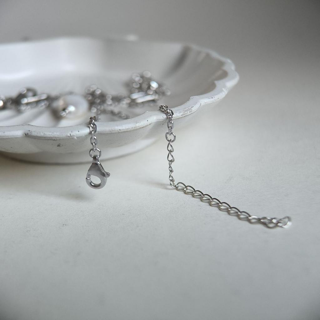 Серебряное колье с натуральным жемчугом барочным, вес изделия 9,93 гр (2185086)