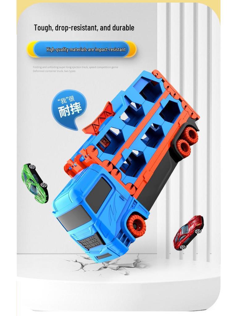 Children's Extra Large Transforming Toy Car Track & Alloy Racing Truck Set