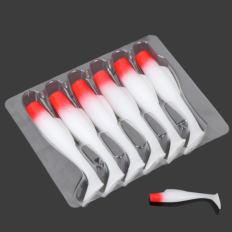 6Pcs Tpr Soft Lure 8 Cm Rubber Fishing Lure Shad Swim Baits Silicone Bait