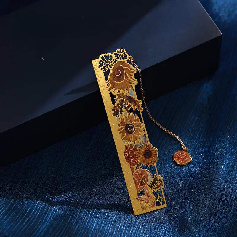 Ретро Классическая Европейская Закладка для Книги Винтажная Картина Маслом Серия Металлическая Полая Закладка Для Студентов Креативный Дизайн Подарок Учителю