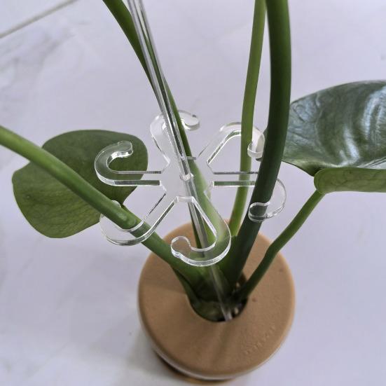 5 Pcs Plant Stem Holders Acrylic Plant Stem Support with Thin Rod Easy Installation Stem