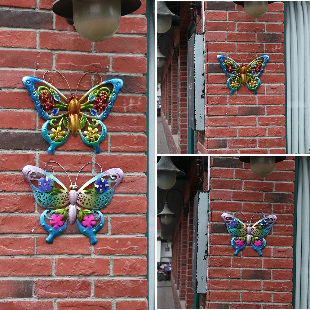Large 3D Courtyard Hanging Sculpture Metal Butterfly Wall Art Garden Decorative