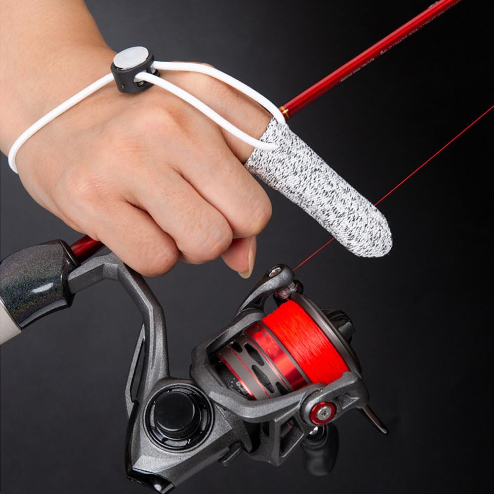 Набор из 2 перчаток для рыбалки на один палец с устойчивыми к порезам защитными напальчниками, нескользящие, регулируемые, дышащие, надежная защита, портативные, для заброса