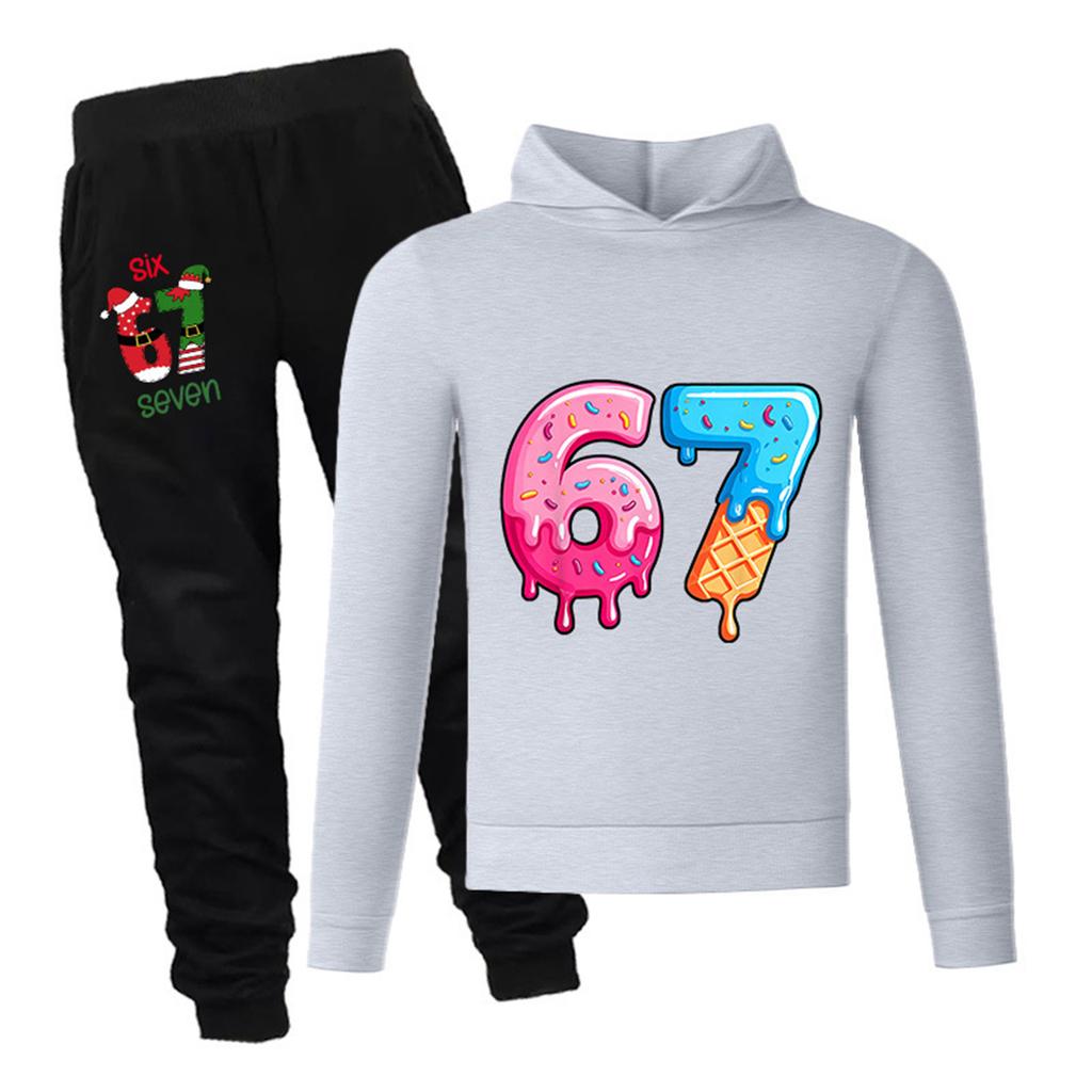 Детский пуловер с длинным рукавом свободного кроя с принтом в виде букв, комплект