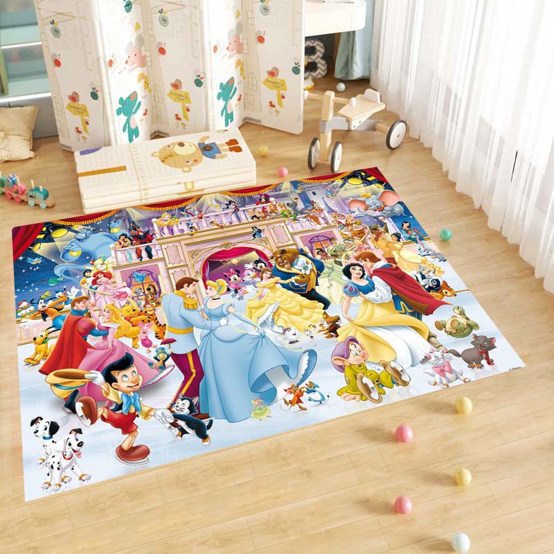 Cute cartoon rug with princess anime pattern, non-slip, machine washable, suitable for living room, bedroom, and home use.-22