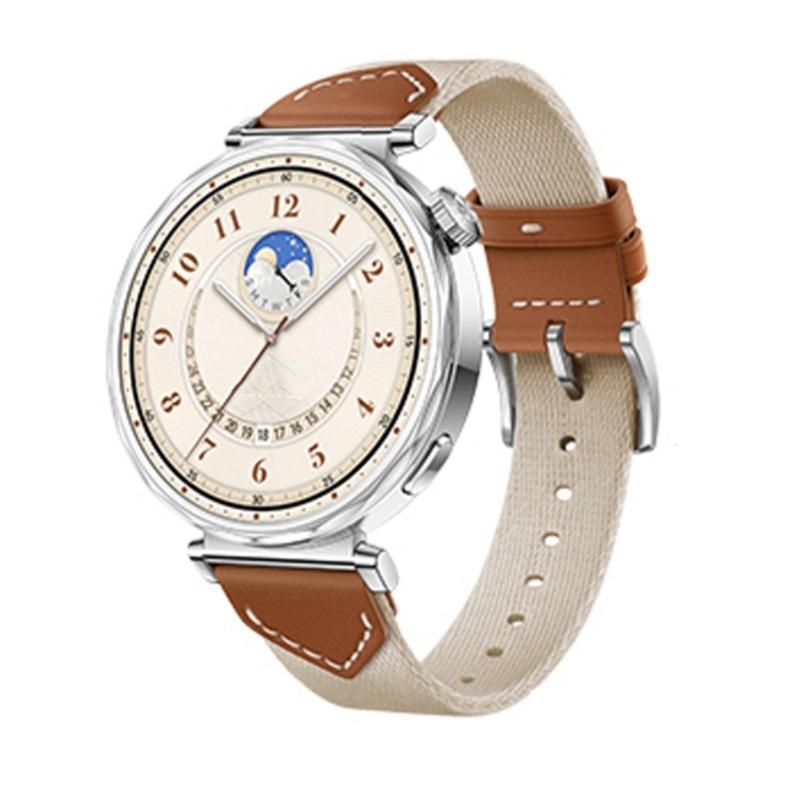 Woven Band Elegant Leather Nylon Blend Stylish Composite Weave Strap Unisex Smartwatch Strap Stylish Watch Strap for GT5