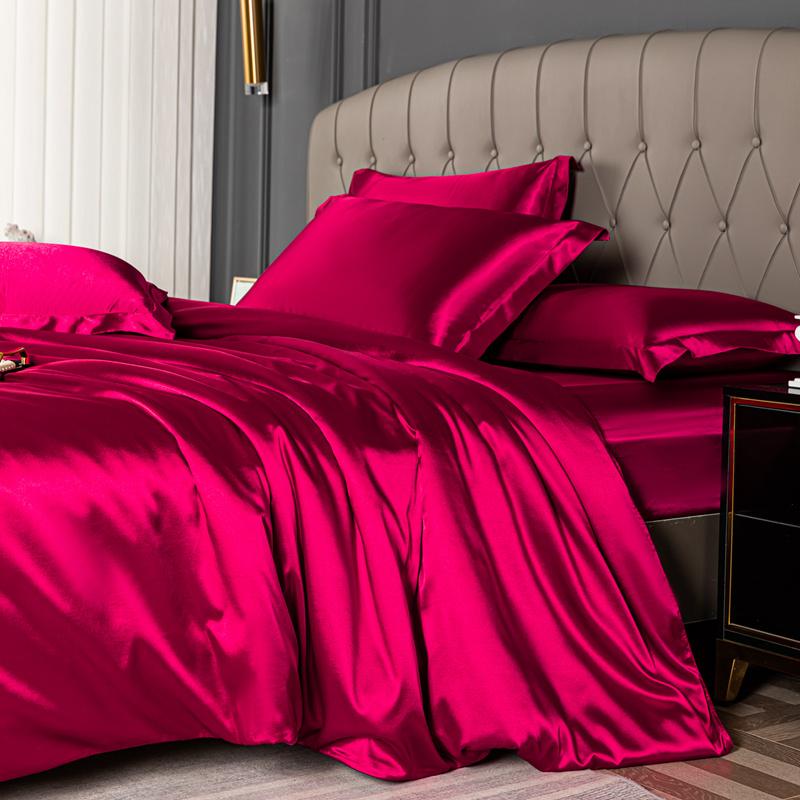 Домашняя кровать комплект простыней из четырех частей летняя шелковистая легкая прохладная простыня из трех частей пододеяльник постельное белье