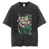 Harajuku Fashion Vintage TShirt Japanese ONE PIECE Anime Graphic Oversize T Shirt Washed Tshirt Men Summer Cotton Tops Tees