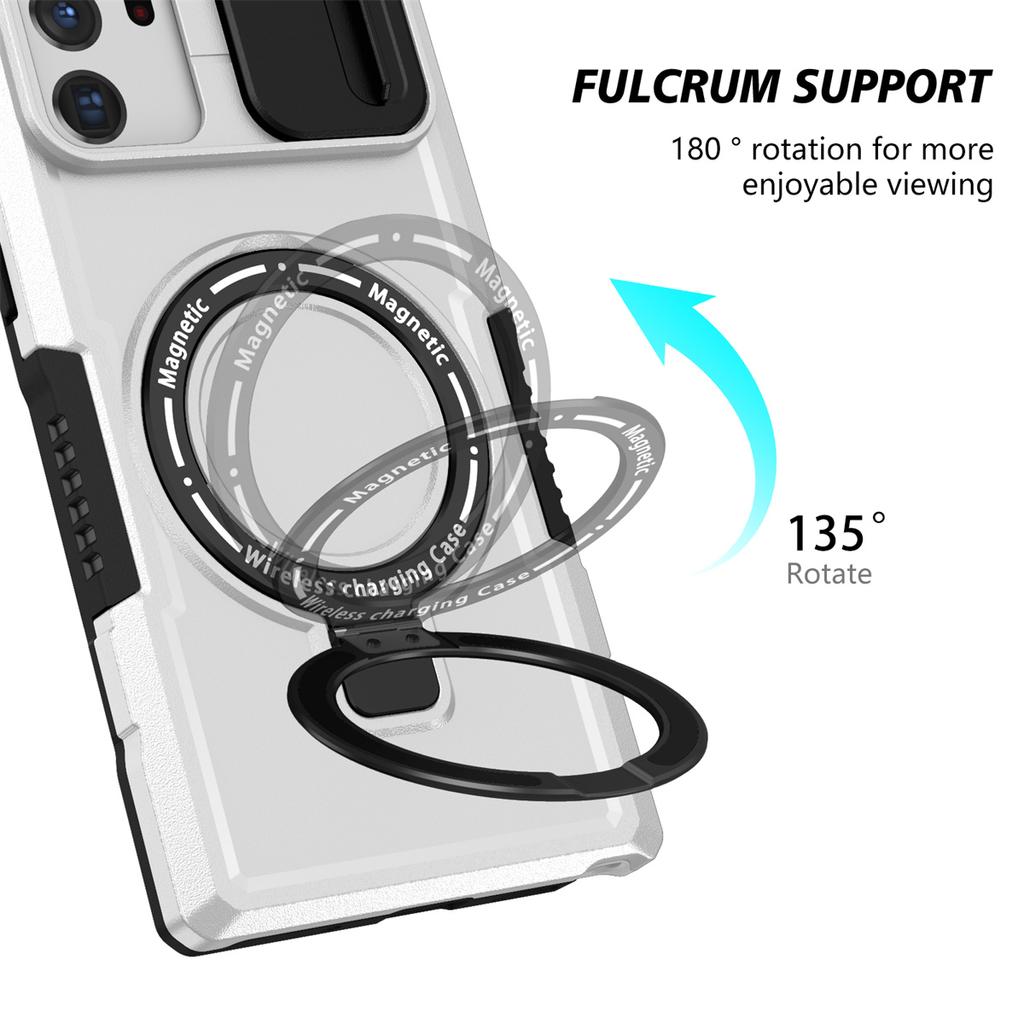 Magnetic Ring Wireless Charging Case For Samsung Galaxy S24 S23 S22 S21 Plus PLUG Ultra Stand Holder Back For Samsung Camera Lens Protect Cover