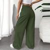 Женские эластичные брюки с высокой талией, повседневные активные брюки с широкими штанинами и длинными брюками, брюки с карманами