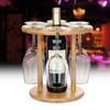 Detachable Wine Rack Wood Wine Glass Holder Bamboo Tabletop Wine Rack for 6 Glass and 1 Wine Bottle