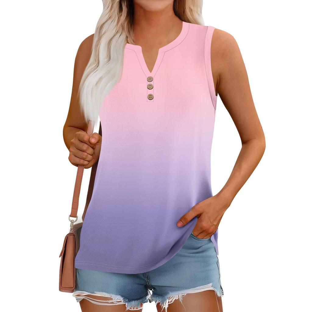 Женский летний жилет, свободный, однотонный, с пуговицами, V-образным вырезом, повседневная рубашка без рукавов