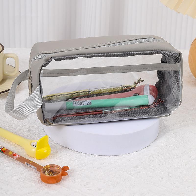 Transparent Pen Bag Simple Design Large Capacity Pencil Pouch Pencil Case Transparent Student Pencil Bag For Office Student