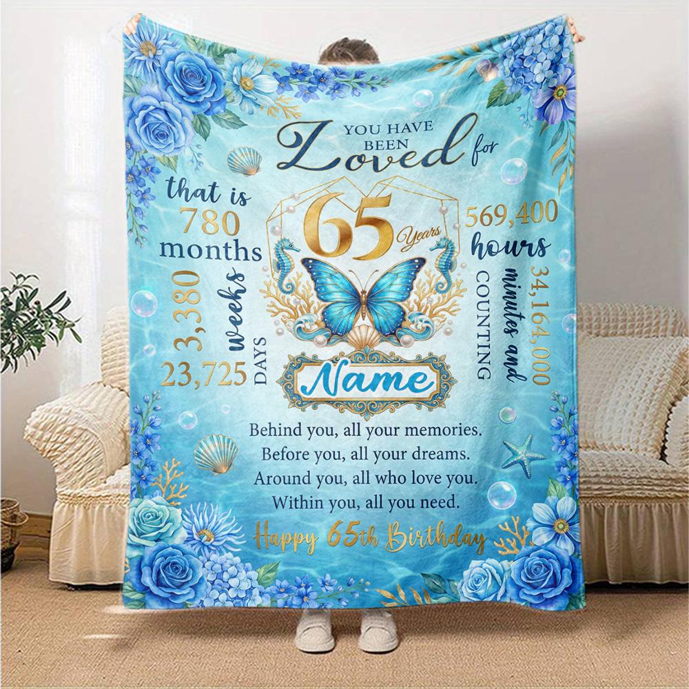 Years Birthday Blanket Customize Your Name Warmthful Decor Perfect For Sofa Couch Office Bed Picnics For All Occasions Stylish Decor Perfect Gift For