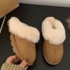 Модные женские туфли на плоской подошве из меха домашние хлопковые туфли повседневные шлепанцы зима 2025 тренд новые модные мюли с открытой пяткой уютные туфли-лодочки женские
