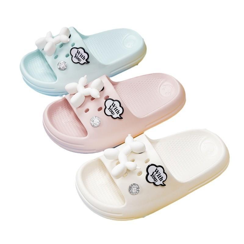 Удобные мультяшные детские тапочки для лета, домашние, надеваемые, мягкие ЭВА-тапочки