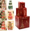 Yousheng 3 шт. рождественские штабелируемые подарочные коробки рождественская елка Санта снеговик гнездо коробка с крышками праздничные принадлежности для вечеринок на Рождество свадьбы годовщины