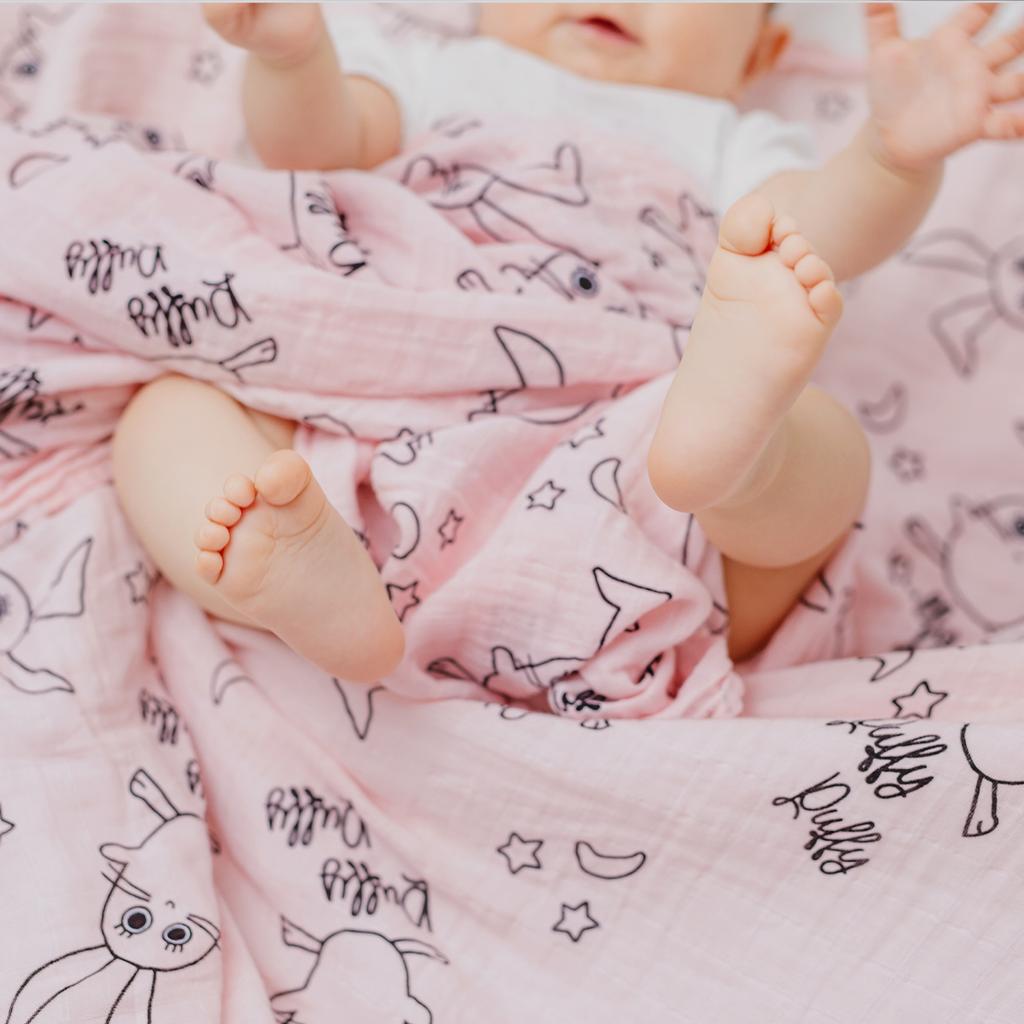 Milk&Moo Набор из 2 пеленальных одеял Chancin Baby Muslin, 100% хлопок, ультрамягкий