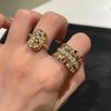 Classic Luxury Irregular Sparkling Yellow Gemstone Water Droplet Rings for Women High Quality Trend Hollow Out Oval Ring Jewelry