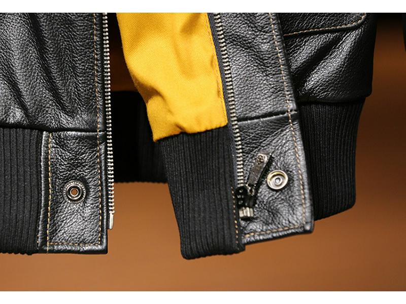 Мужская куртка из натуральной воловьей кожи с лацканами