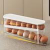 2Pcs Stackable Auto Rolling Egg Organizer Anti-fall Slide Style Egg Storage Box  Refrigerator