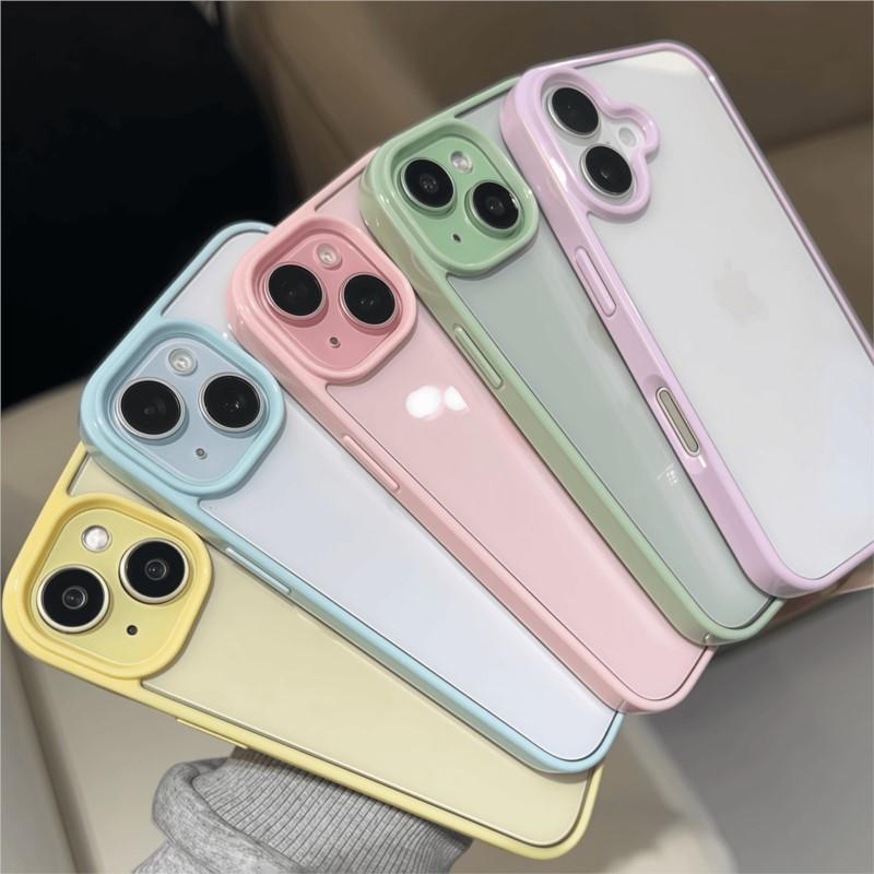 Роскошный Прозрачный Чехол Конфетного Цвета Для iPhone 17 16 15 14 Plus 13 12 11 Pro Max Ударопрочный Бампер Защитная Крышка Аксессуары для Телефона