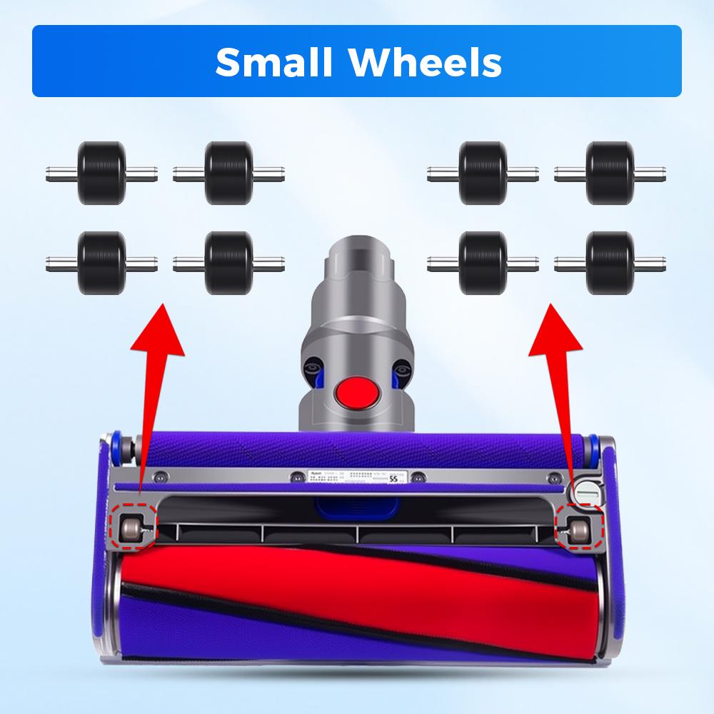 Мягкие колеса для роликовой щетки пылесосов Dyson V6 V7 V8 V10 V11 V15 Запасные части для мягкой роликовой головки Маленькие колеса Аксессуары Часть
