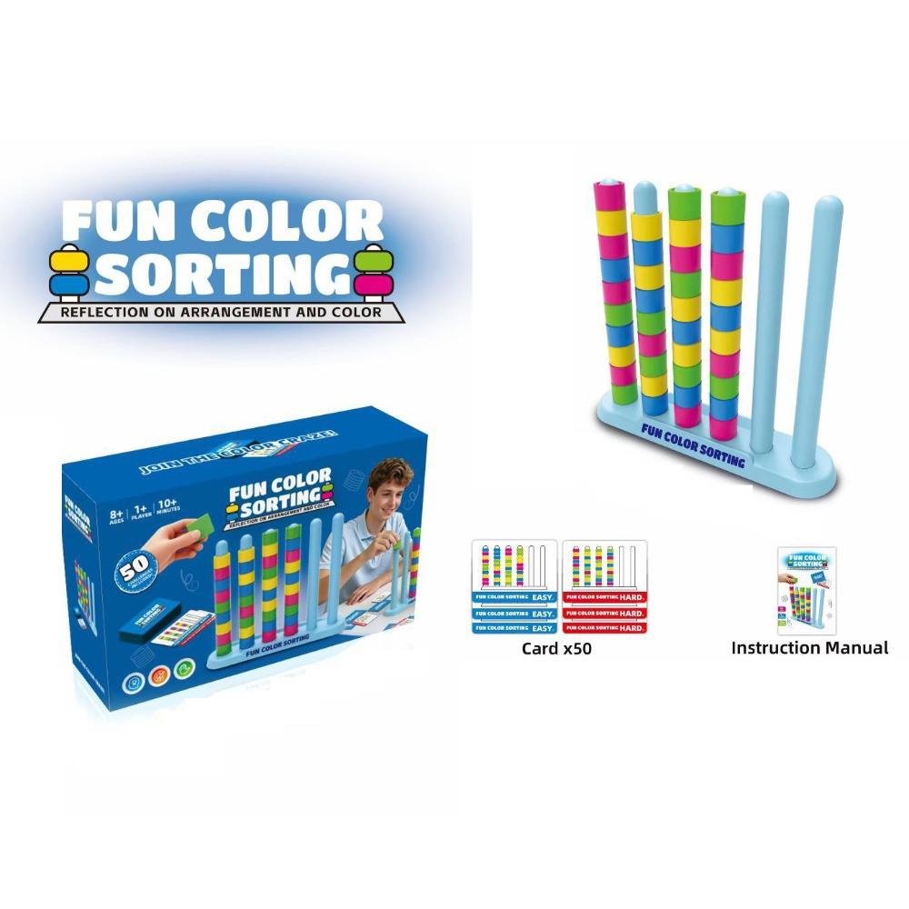 with Card Color Stacking Puzzle Game 1-2 Player Interactive Desktop Game Birthday Party Gifts