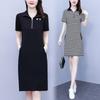 Temperament Lapel Dress Summer Dress New Belly Cover Fashion Thin Zipper Skirt