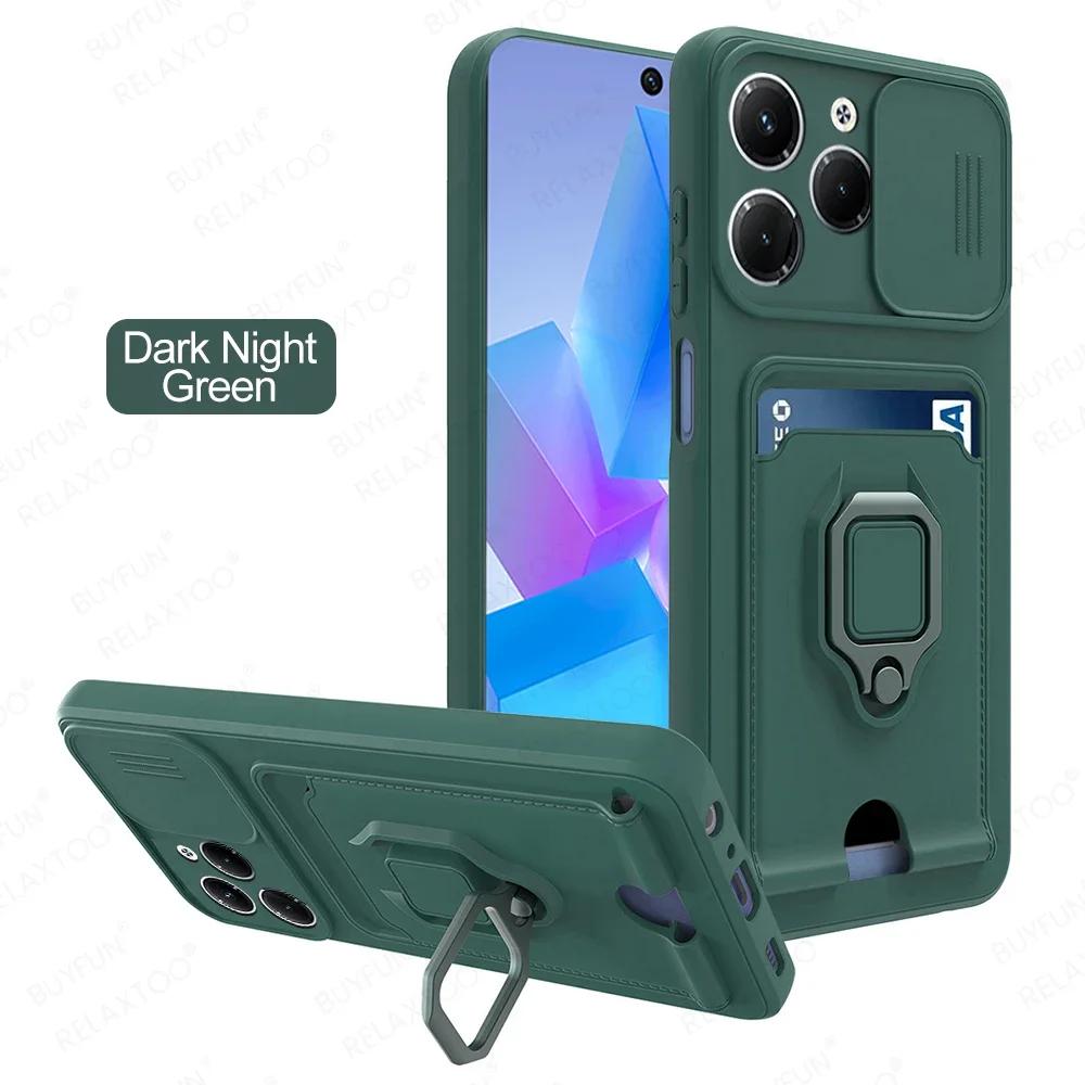 Чехол с защитой камеры-слайдером для Infinix Hot 40 Pro Note 40 Pro Plus 30 Spark 2024, магнитный кронштейн для автомобиля, чехол-картхолдер