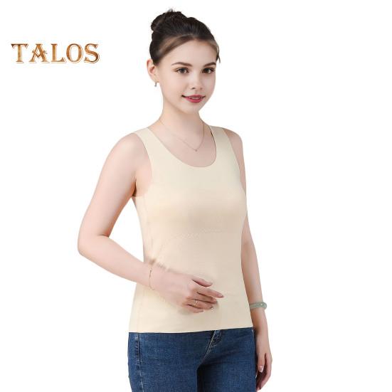 Зимний женский терможилет бесшовный двухсторонний плюшевый быстро фиксирующийся на температуре круглый вырез облегающий эластичный безрукавный внутренний костюм майка