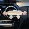 Cute Flower Gravity Car Phone Holder, Universal Air Vent Auto-Clamping Navigation Support Bracket