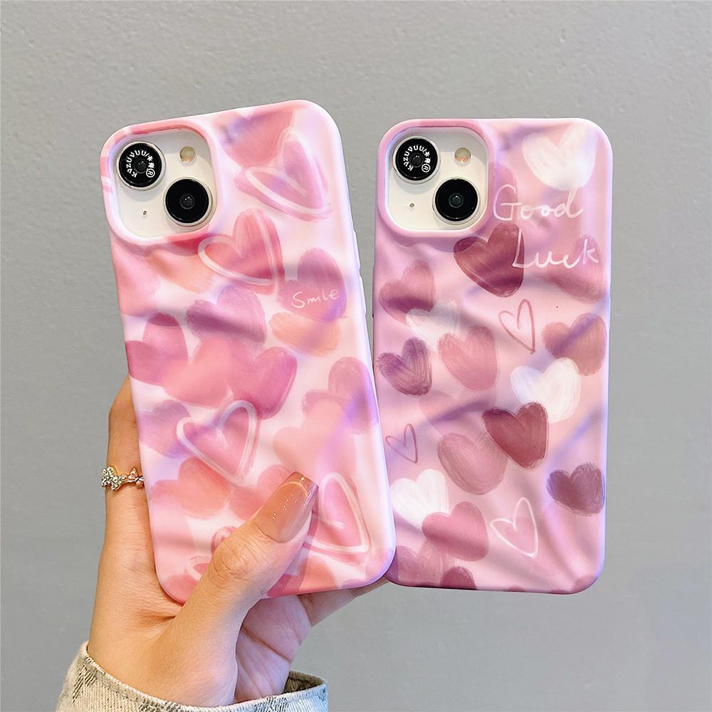 Love Heart Soft Shockproof Bumper Fashion Phone Case For iPhone 11 12 13 14 15 16 Pro Max Cute Silicone Back Cover Case