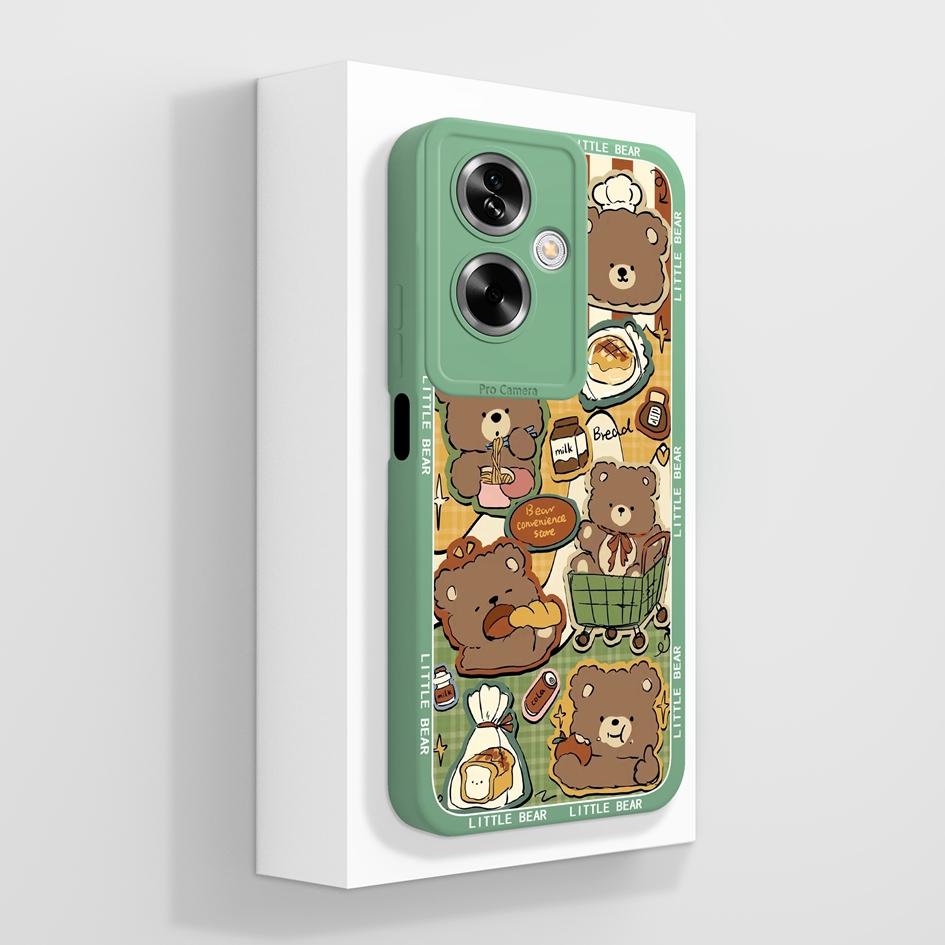 Для OPPO A79 A77 A77s A78 A83 A91 A92 A93 A93s A94 A95 A96 4G 5G чехлы для телефонов прекрасный рисунок панды котенка жидкий силиконовый противоскользящий чехол для OPPO Capa