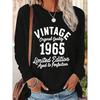 1pc Beautiful, Elegant, Fashionable, Cute, Sporty, Essential Party Attire for Women Vintage-style Text Pattern Include“VINTAGE”“1965”And