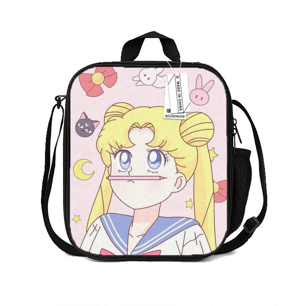 Children's Handheld Lunch Box Bag Insulation Bag Sailor Moon Cartoon Bento Bag Insulation Bag Meal Bag with Rice Bag Student