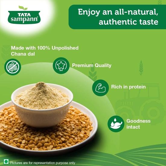 Tata Sampann 100% Chana Dal Fine Besan, 500g pack of 2