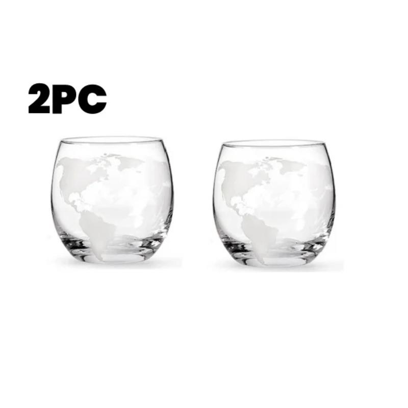 Креативный набор графинов Globe с графином без свинца, изысканной деревянной подставкой и 2 стаканами для виски, графин для виски Globe Grade Gift