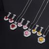 Ювелирные изделия Huayei цветное ожерелье из циркона винтажный рубиновый кулон свет роскошные серьги-гвоздики Love