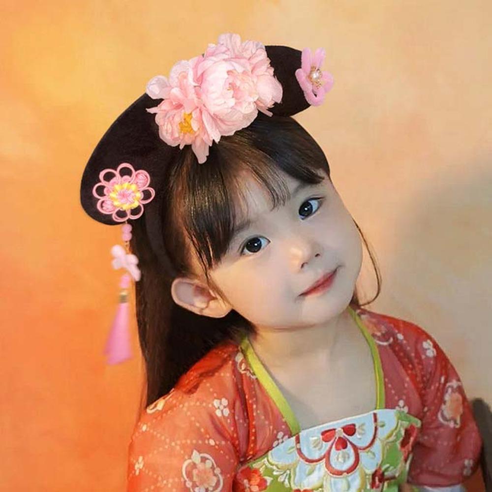 Sweet Chinese Style Hair Hoop Long Tassel Children Hair Bands Performance Props