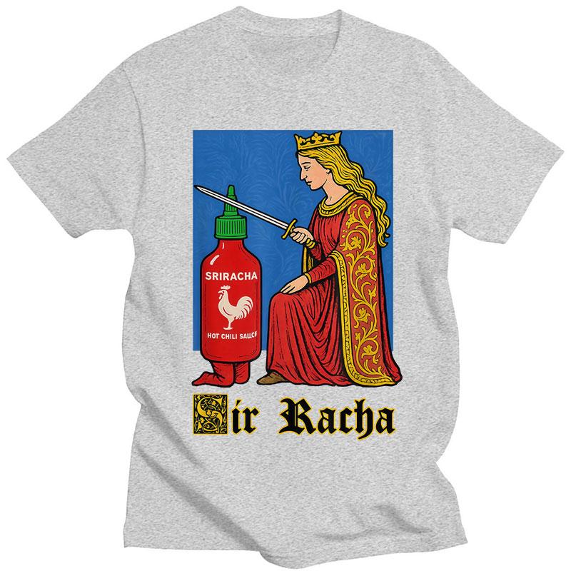 Футболки с принтом мема про острый соус Sir Racha Funny Chili Sauce Мужские Женские Юмор Популярные Футболки Повседневные Хлопковые Модные Футболки Streetwear Подарки